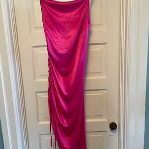 Vibrant Pink Draped Dress